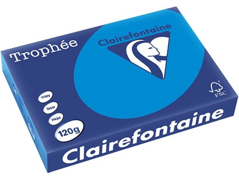 Clairefontaine Karibik blau A4 Farbiges Papier 120 g/m² (250 Blatt)