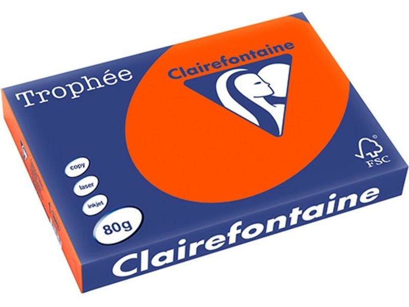 Clairefontaine Kardinalrot A3 Farbiges Papier 80 g/m² (500 Blatt)