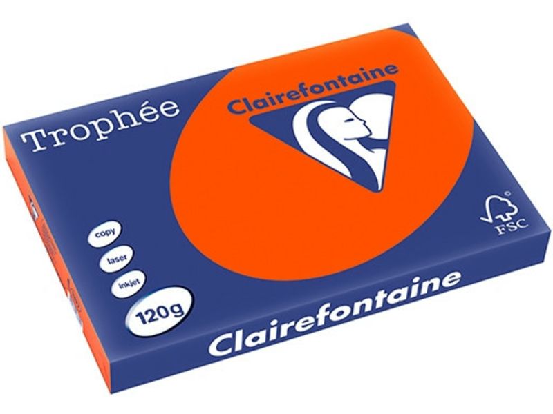 Clairefontaine Kardinalrot A3 Farbiges Papier 120 g/m² (250 Blatt)