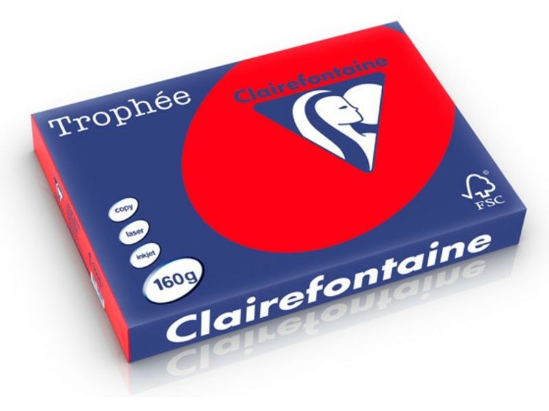 Clairefontaine Korallenrot A3 Farbiges Papier 160 g/m² (250 Blatt)