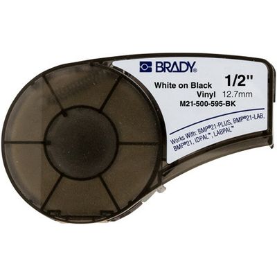 Brady M21-500-595-BK - Weiß auf schwarz - Etikett