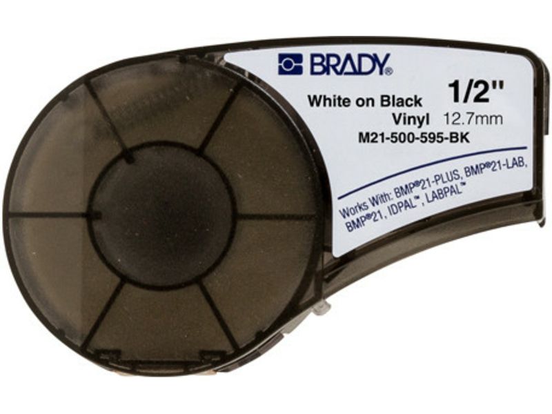 Brady M21-500-595-BK - Weiß auf schwarz - Etikett