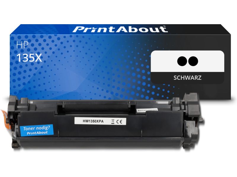 PrintAbout Toner 135X (W1350+1350X) Schwarz Multipack Hohe Kapazität für HP