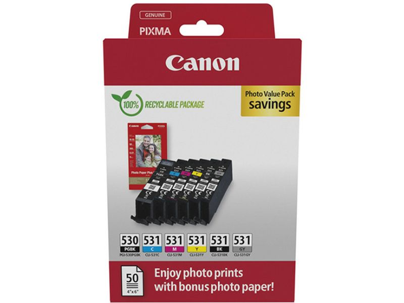 Canon PGI-530/CLI-531 PGBK/C/M/Y/BK - 6-farbig - Druckerpatrone - Multipack