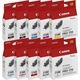 Canon PFI-5100 MBK/PBK/C/M/Y/PC/PM/R/GY/CO Tintenpatronen Multipack 10-farbig