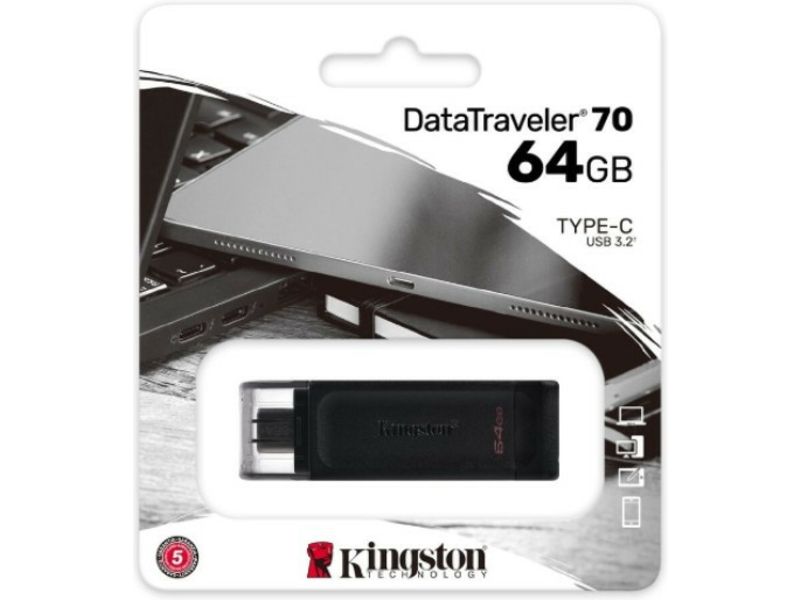 Kingston 64GB USB-C 3.2 Gen 1 DataTraveler 70 - USB-Stick