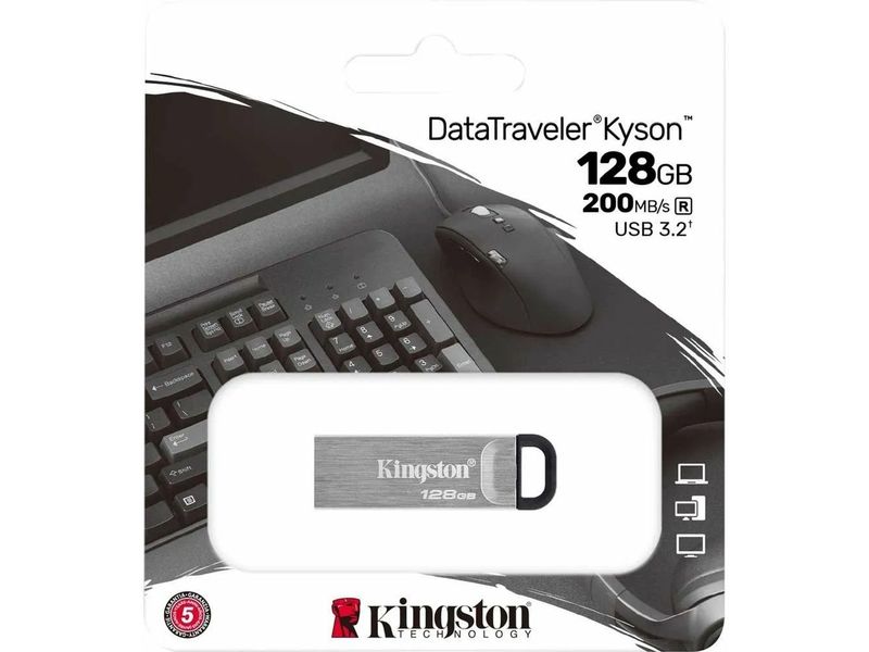 Kingston 128GB DataTraveler Kyson 200MB/s Metal USB 3.2 Gen 1 - USB-Stick
