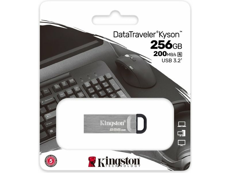 Kingston 256GB DataTraveler Kyson 200MB/s Metal USB 3.2 Gen 1 - USB-Stick