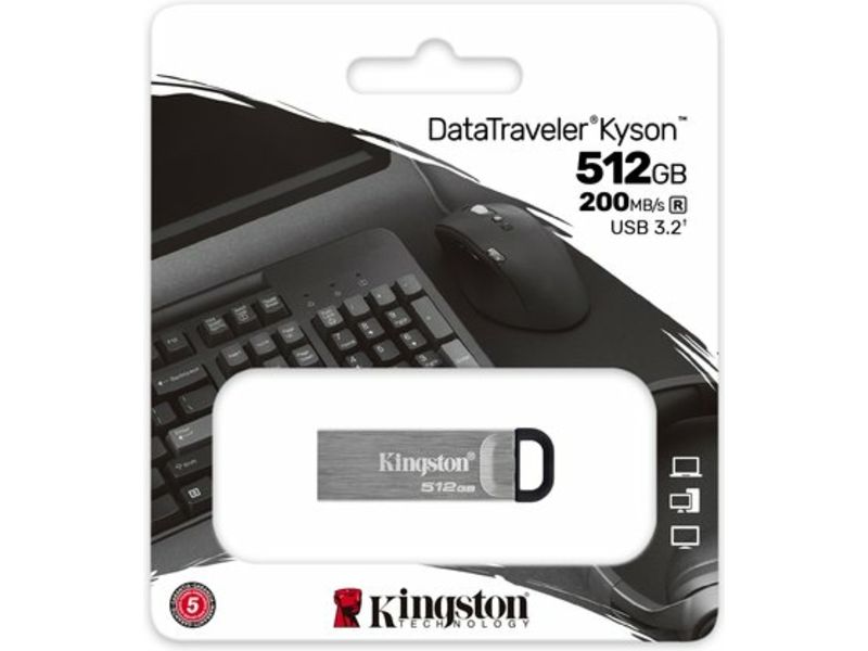 Kingston 512GB DataTraveler Kyson 200MB/s Metal USB 3.2 Gen 1 - USB-Stick