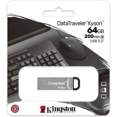 Kingston 64GB DataTraveler Kyson 200MB/s Metal USB 3.2 Gen 1 - USB-Stick