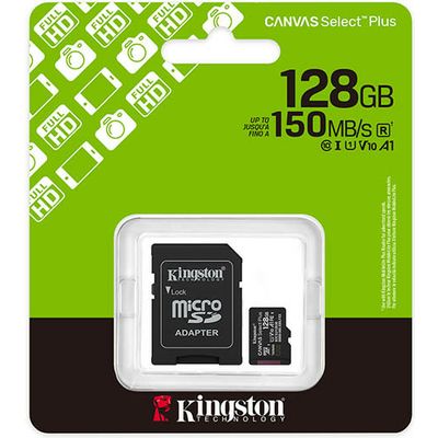 Kingston 128GB microSDXC Canvas Select Plus Gen3 150MB/s A1 Card + Adapter - SD-Karte