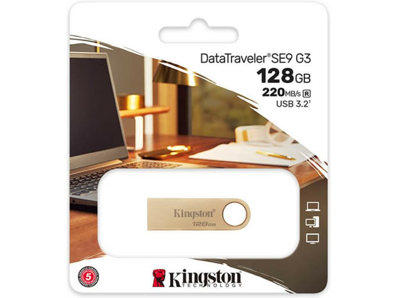 Kingston 128GB 220MB/s Metal USB 3.2 Gen 1 DataTraveler SE9 G3 - USB-Stick