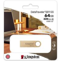 Kingston 64GB 220MB/s Metal USB 3.2 Gen 1 DataTraveler SE9 G3 - USB-Stick