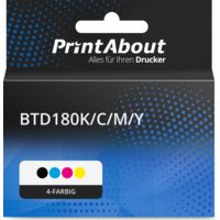 Druckerpatrone kompatibel mit Brother BTD180K/C/M/Y - 4-farbig - Multipack
