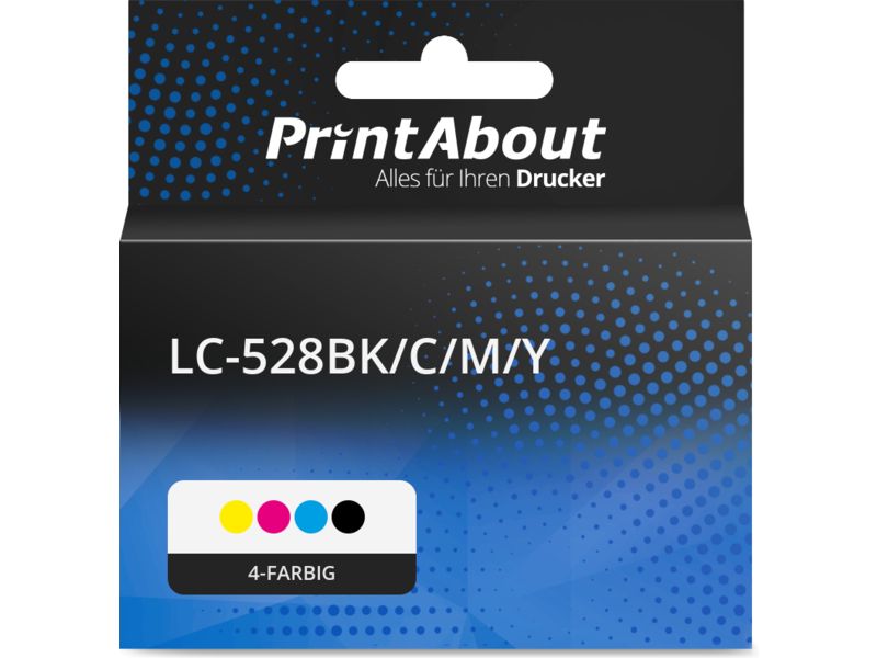 PrintAbout Druckerpatrone LC-528BK/C/M/Y 4-farbig Multipack für Brother